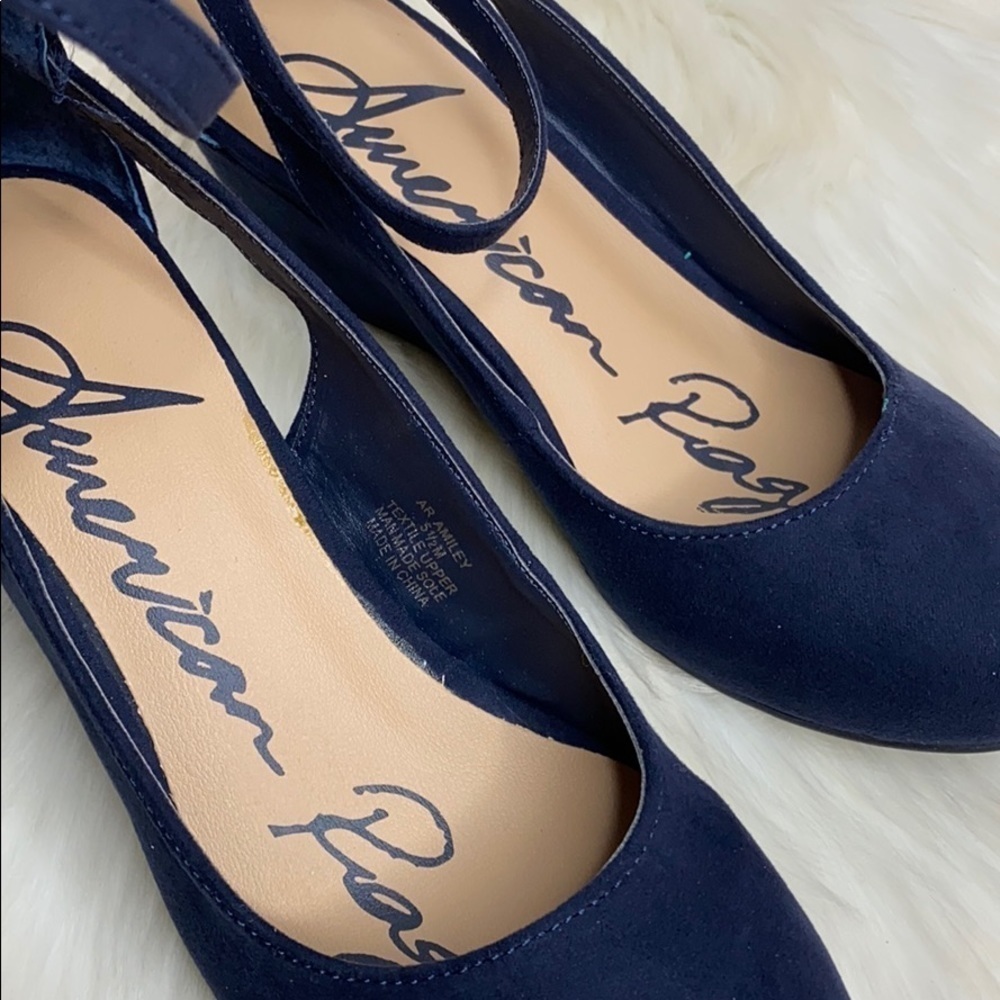 American Rag Navy Blue wedges shoes size 5.5 M - Picture 7 of 9